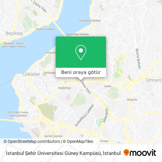 İstanbul Şehir Üniversitesi Güney Kampüsü harita