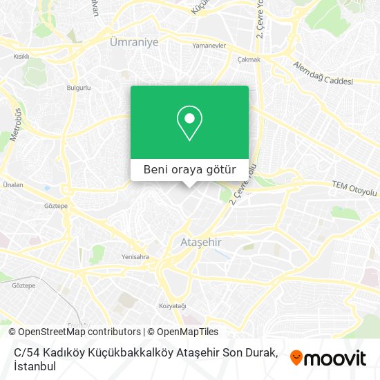 C / 54 Kadıköy Küçükbakkalköy Ataşehir Son Durak harita