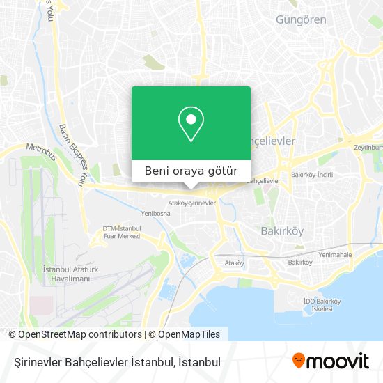 Şirinevler Bahçelievler İstanbul harita