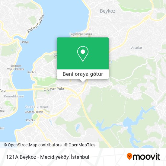 121A Beykoz - Mecidiyeköy harita