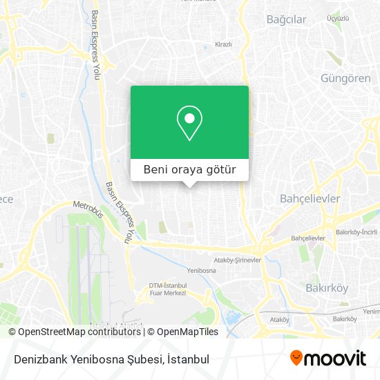 Denizbank Yenibosna Şubesi harita
