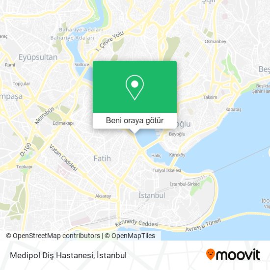 Medipol Diş Hastanesi harita