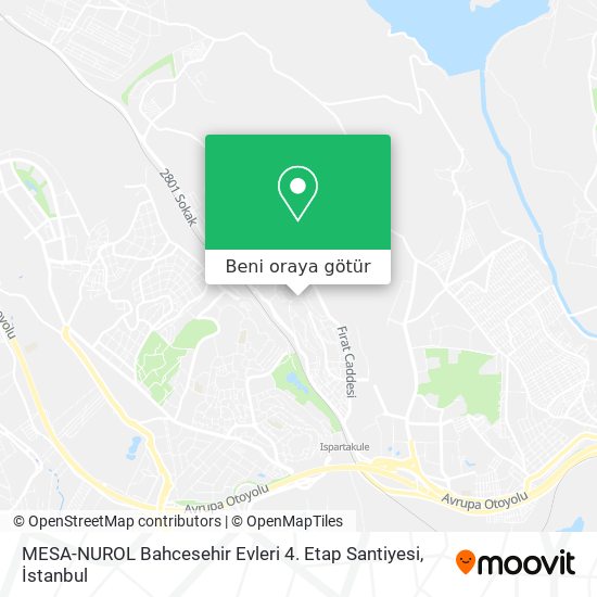 MESA-NUROL Bahcesehir Evleri 4. Etap Santiyesi harita