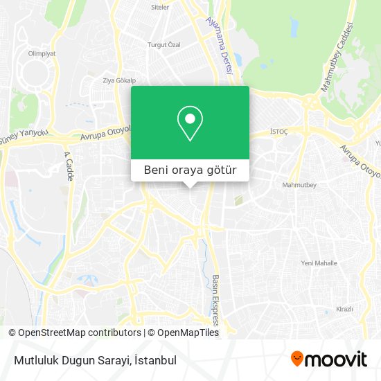 Mutluluk Dugun Sarayi harita