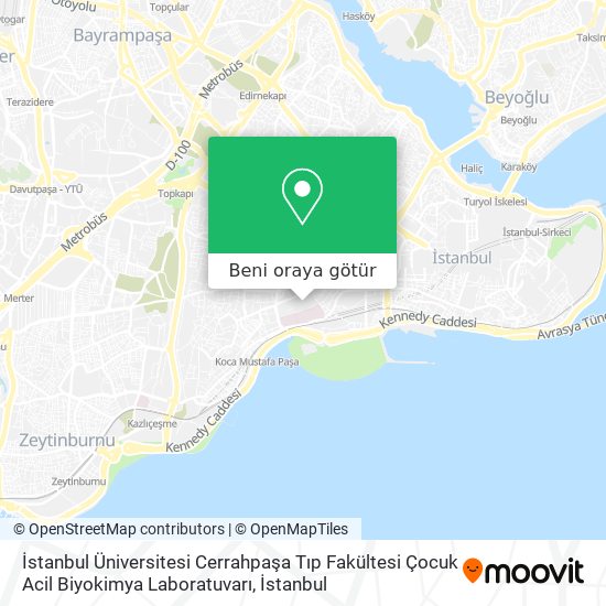 İstanbul Üniversitesi Cerrahpaşa Tıp Fakültesi Çocuk Acil Biyokimya Laboratuvarı harita
