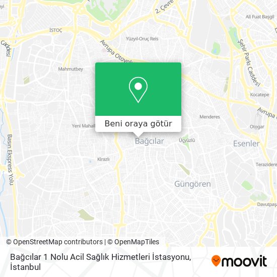 Bağcılar 1 Nolu Acil Sağlık Hizmetleri İstasyonu harita
