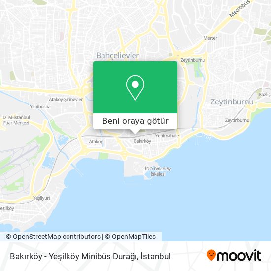 Bakırköy - Yeşilköy Minibüs Durağı harita