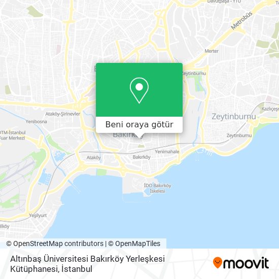 Altınbaş Üniversitesi Bakırköy Yerleşkesi Kütüphanesi harita