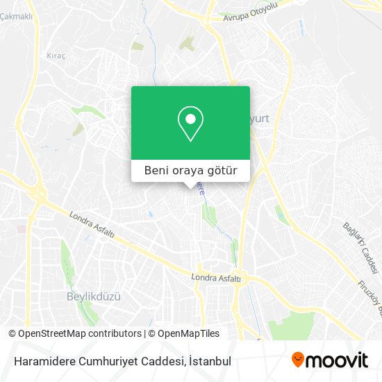 Haramidere Cumhuriyet Caddesi harita