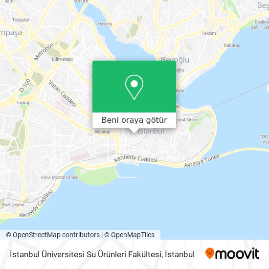 İstanbul Üniversitesi Su Ürünleri Fakültesi harita
