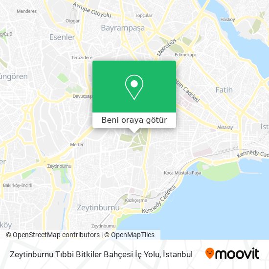 Zeytinburnu Tıbbi Bitkiler Bahçesi İç Yolu harita