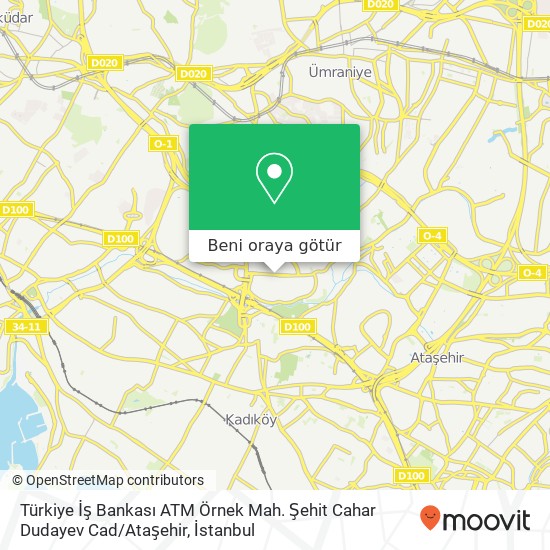Türkiye İş Bankası ATM Örnek Mah. Şehit Cahar Dudayev Cad / Ataşehir harita