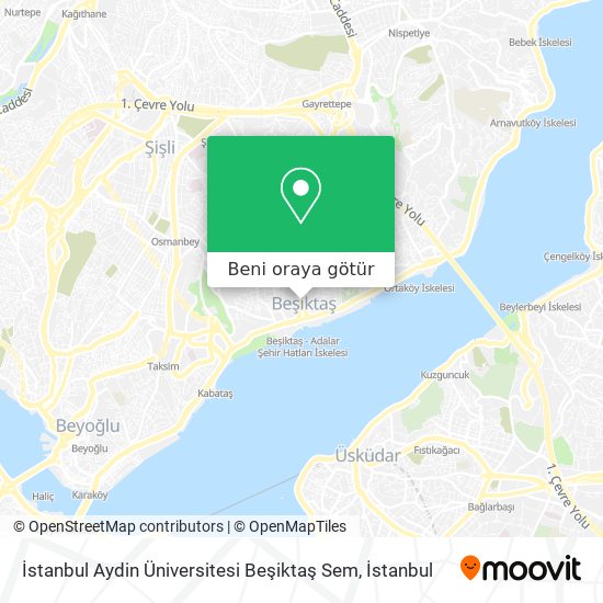 İstanbul Aydin Üniversitesi Beşiktaş Sem harita