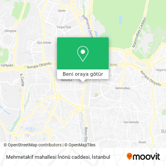 Mehmetakif mahallesi İnönü caddesi harita