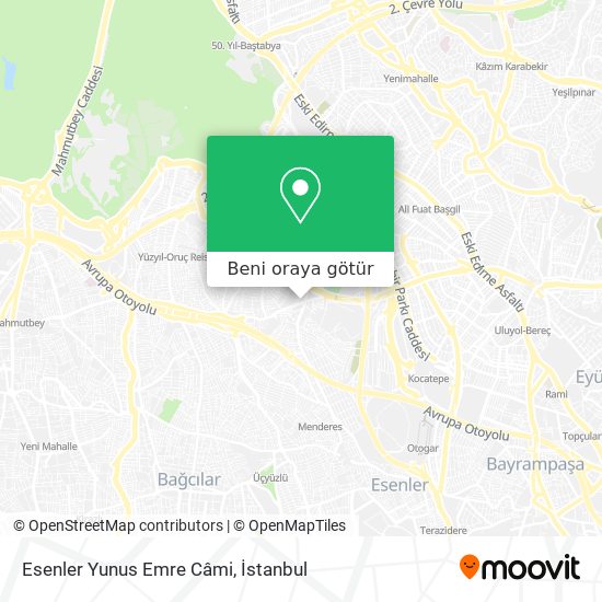 Esenler Yunus Emre Câmi harita