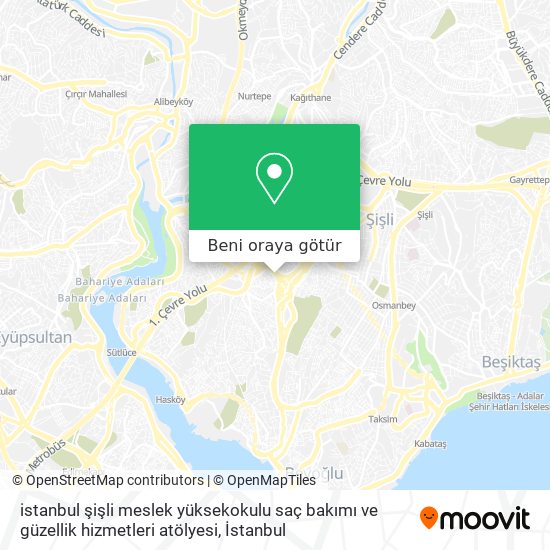 istanbul şişli meslek yüksekokulu saç bakımı ve güzellik hizmetleri atölyesi harita