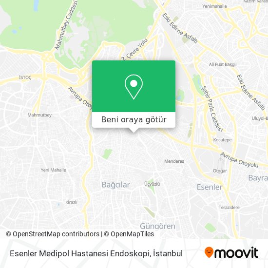 Esenler Medipol Hastanesi Endoskopi harita