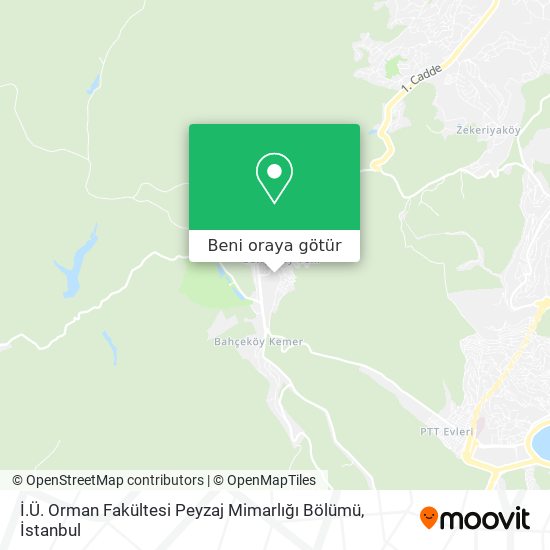 İ.Ü. Orman Fakültesi Peyzaj Mimarlığı Bölümü harita