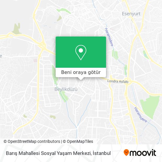 Barış Mahallesi Sosyal Yaşam Merkezi harita