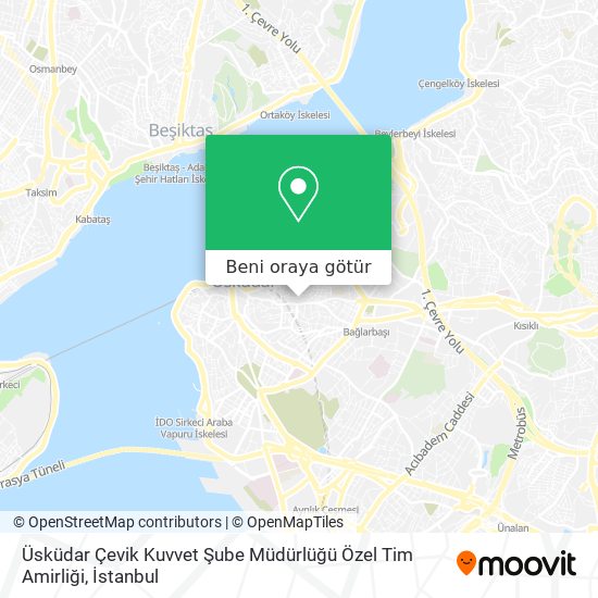 Üsküdar Çevik Kuvvet Şube Müdürlüğü Özel Tim Amirliği harita