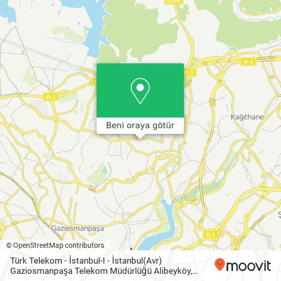 Türk Telekom - İstanbul-I - İstanbul(Avr) Gaziosmanpaşa Telekom Müdürlüğü Alibeyköy harita