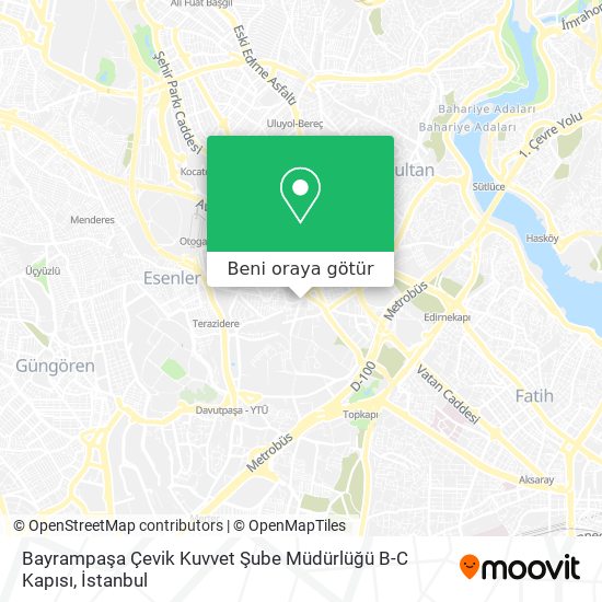 Bayrampaşa Çevik Kuvvet Şube Müdürlüğü B-C Kapısı harita