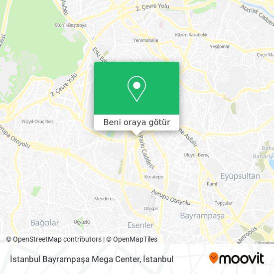 İstanbul Bayrampaşa Mega Center harita