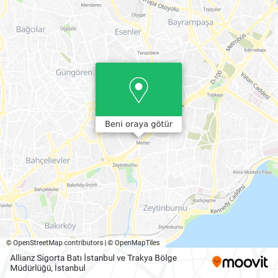 Allianz Sigorta Batı İstanbul ve Trakya Bölge Müdürlüğü harita