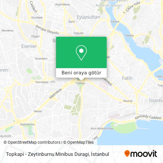 Topkapi - Zeytinburnu Minibus Duragi harita