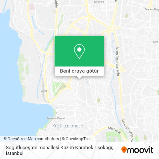 Söğütlüçeşme mahallesi Kazım Karabekir sokağı harita