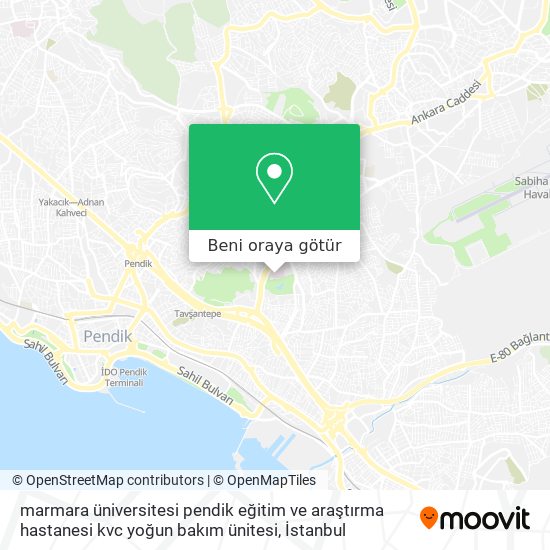 marmara üniversitesi pendik eğitim ve araştırma hastanesi kvc yoğun bakım ünitesi harita