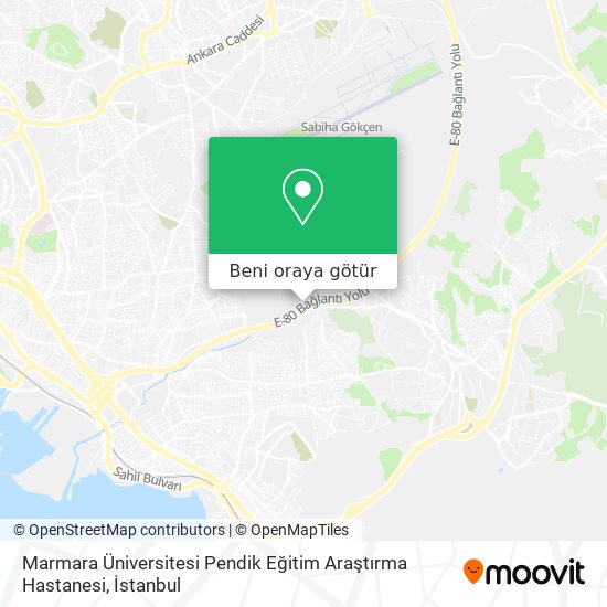 Marmara Üniversitesi Pendik Eğitim Araştırma Hastanesi harita
