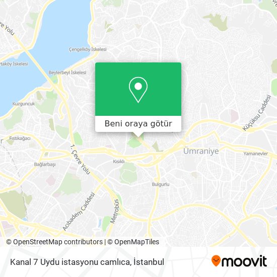 Kanal 7 Uydu istasyonu camlıca harita