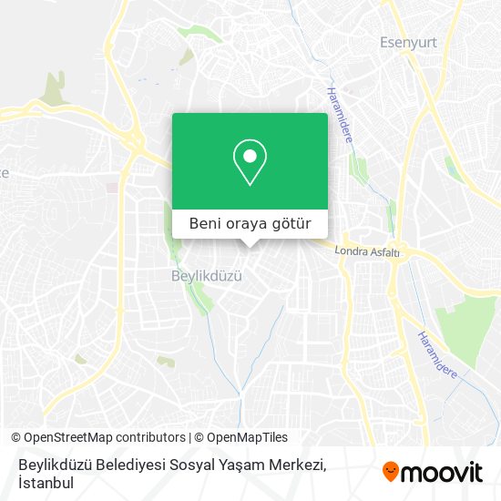 Beylikdüzü Belediyesi Sosyal Yaşam Merkezi harita