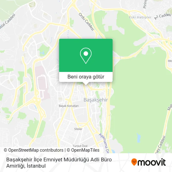 Başakşehir İlçe Emniyet Müdürlüğü Adli Büro Amirliği harita