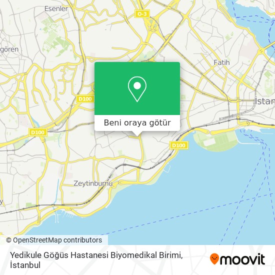 Yedikule Göğüs Hastanesi Biyomedikal Birimi harita