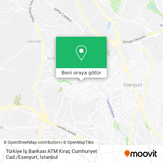Türkiye İş Bankası ATM Kıraç Cumhuriyet Cad. / Esenyurt harita
