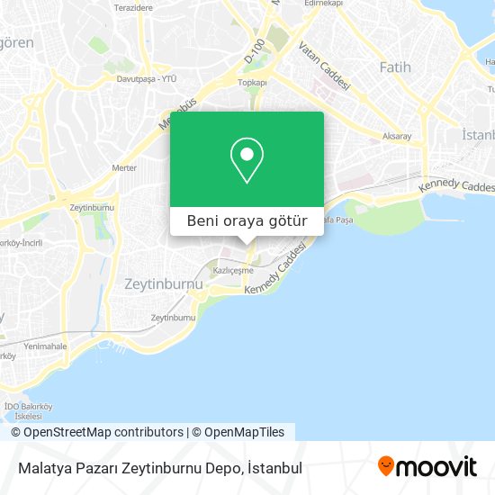 Malatya Pazarı Zeytinburnu Depo harita
