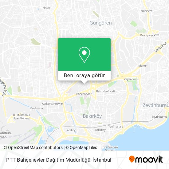 PTT Bahçelievler Dağıtım Müdürlüğü harita