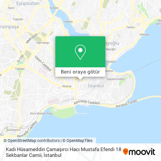 Kadı Hüsameddin Çamaşırcı Hacı Mustafa Efendi 18 Sekbanlar Camii harita