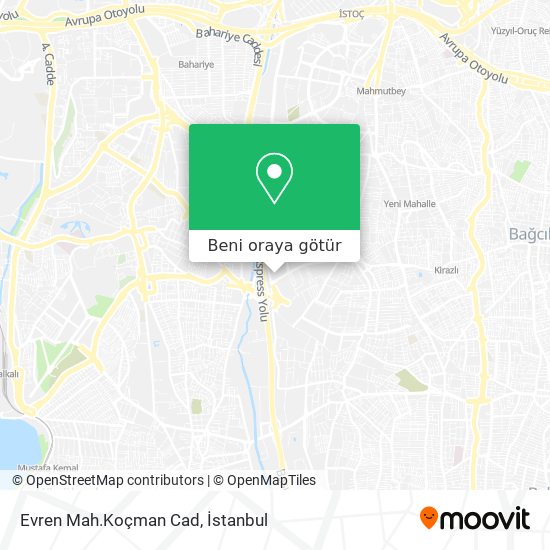 Evren Mah.Koçman Cad harita
