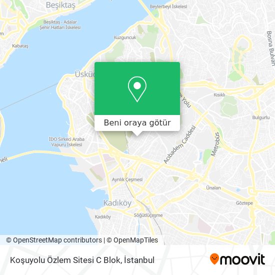 Koşuyolu Özlem Sitesi C Blok harita