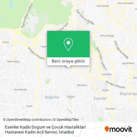 Esenler Kadin Dogum ve Çocuk Hastaliklari Hastanesi Kadin Acil Servisi harita