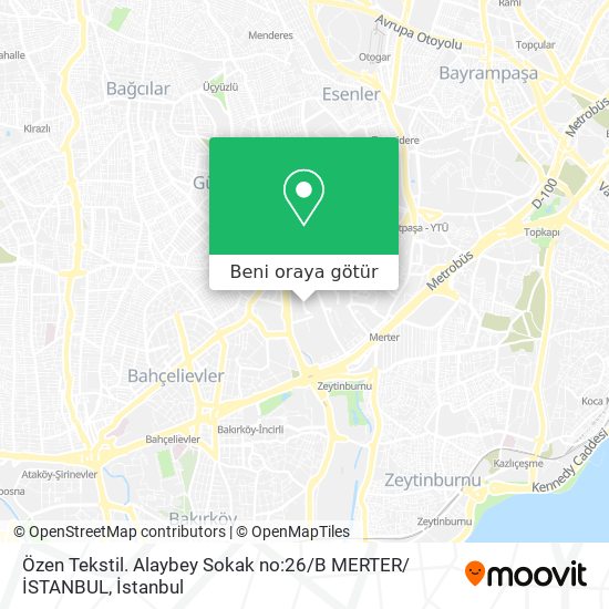 Özen Tekstil. Alaybey Sokak no:26 / B MERTER / İSTANBUL harita