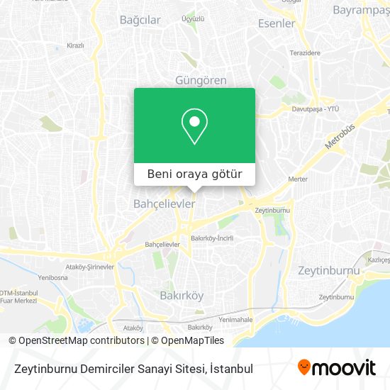 Zeytinburnu Demirciler Sanayi Sitesi harita