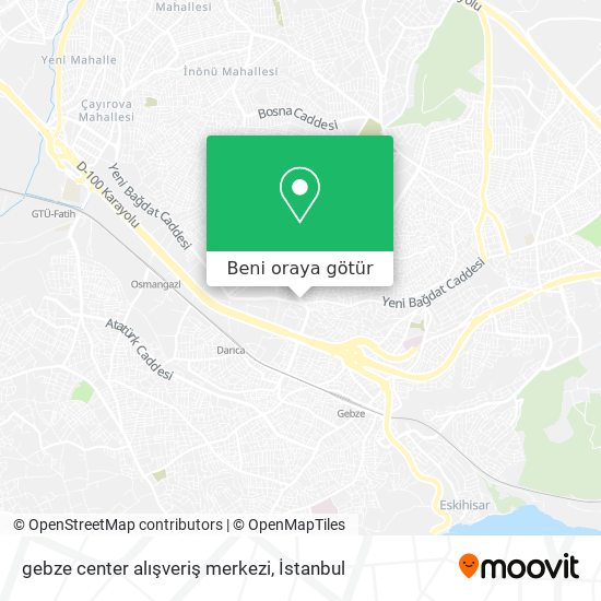 gebze center alışveriş merkezi harita