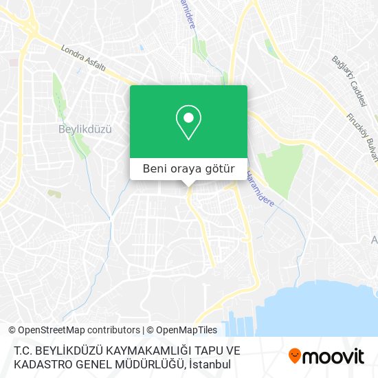 T.C. BEYLİKDÜZÜ KAYMAKAMLIĞI TAPU VE KADASTRO GENEL MÜDÜRLÜĞÜ harita
