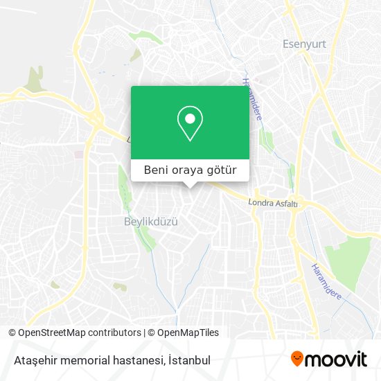 Ataşehir memorial hastanesi harita
