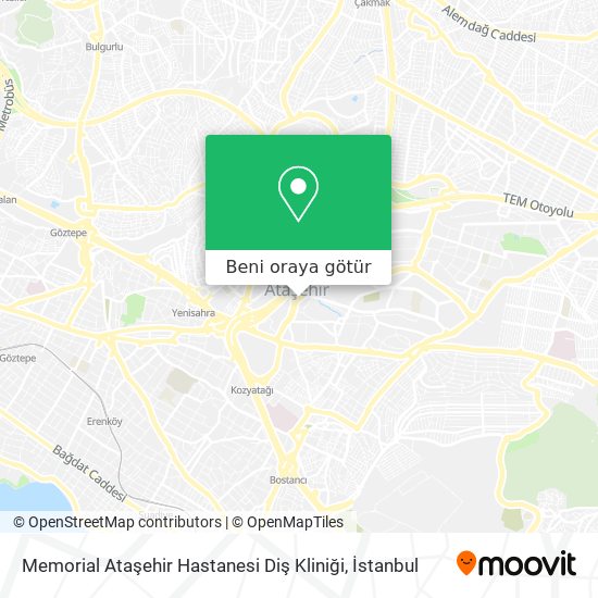 Memorial Ataşehir Hastanesi Diş Kliniği harita