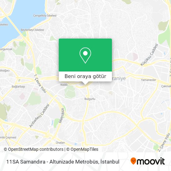 11SA Samandıra - Altunizade Metrobüs harita